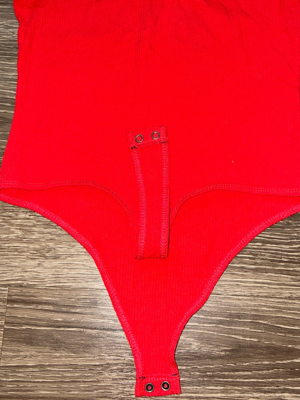 Red Ribbed Tank Bodysuit - Picture 7 of 8